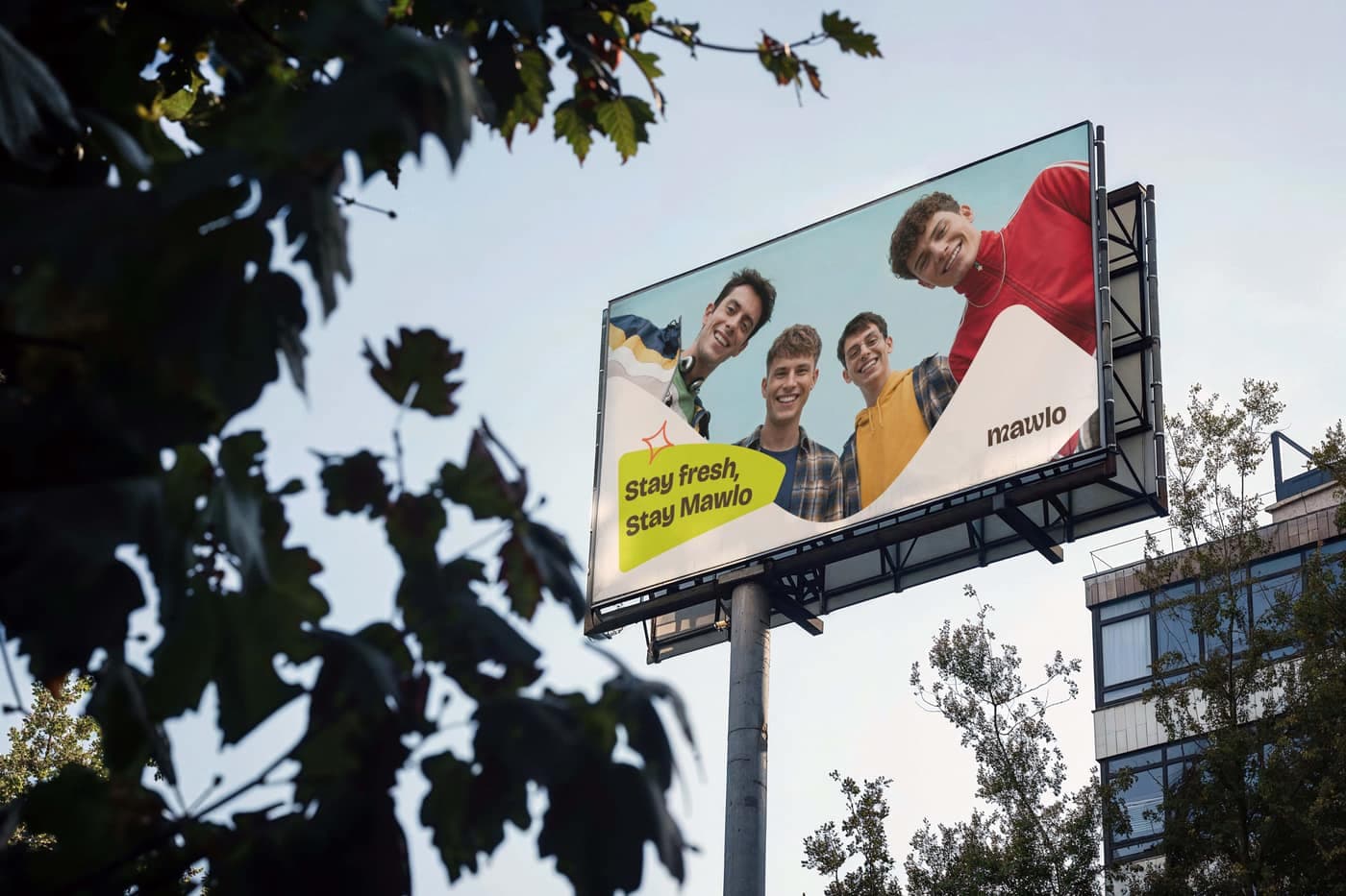 Mawlo billboard reading Stay fresh, Stay Mawlo